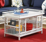 Williamsburg (Coffee and White Stains) Rattan Sectional Left Love Seat by Designer Wicker Tribor