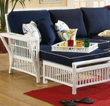 Williamsburg Rattan Sectional Armless Love Seat (Coffee and White Stains) by Designer Wicker Tribor