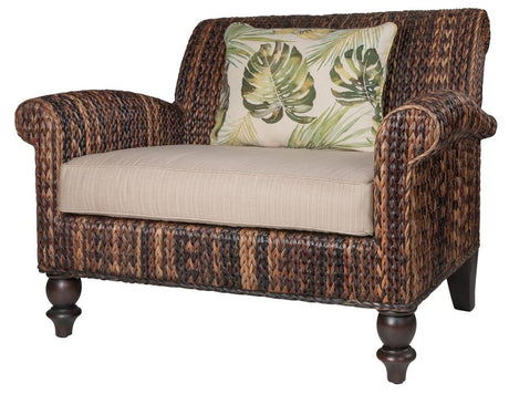 West Indies Rattan Ottoman and a Half Model WI-10B By Designer Wicker Tribor