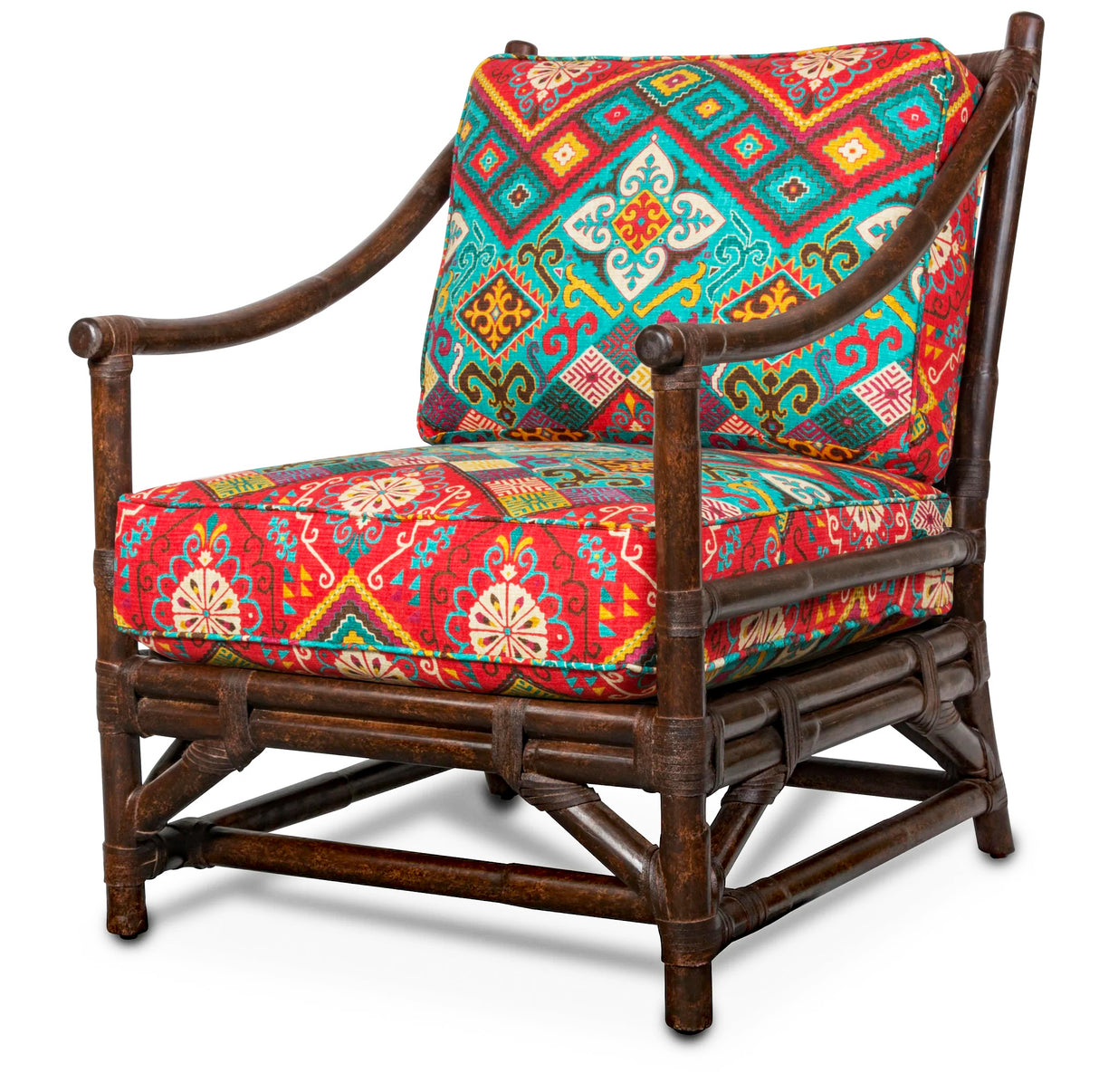 Woodland Rattan Lounge Chair with Deep Seating Comfort by Designer Wicker Tribor