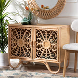 Maida Natural Rattan Storage Cabinet by Wicker Fair