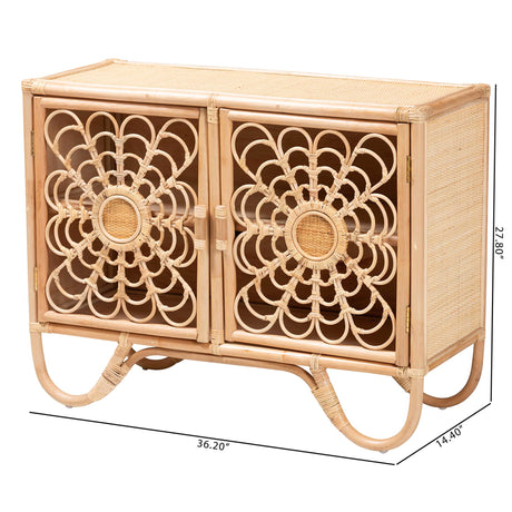 Maida Natural Rattan Storage Cabinet by Wicker Fair