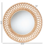 Borneo Natural Rattan Wall Mirror by Wicker Fair