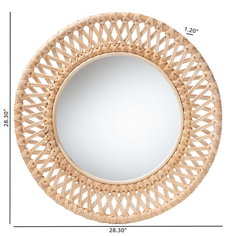 Borneo Natural Rattan Wall Mirror by Wicker Fair