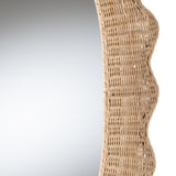 Sankara Scalloped Natural Rattan Wall Mirror Mirror by Wicker Fair