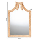 Palm Natural Rattan Wall Mirror by Wicker Fair