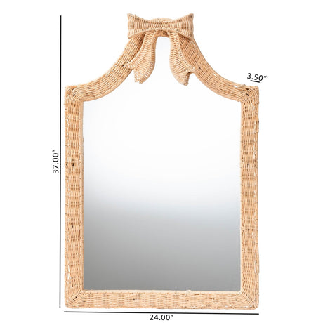Palm Natural Rattan Wall Mirror by Wicker Fair