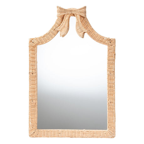 Palm Natural Rattan Wall Mirror by Wicker Fair