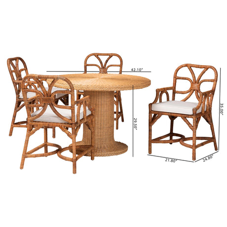 Tropico 5-Piece Rattan Dining Set by Wicker Fair
