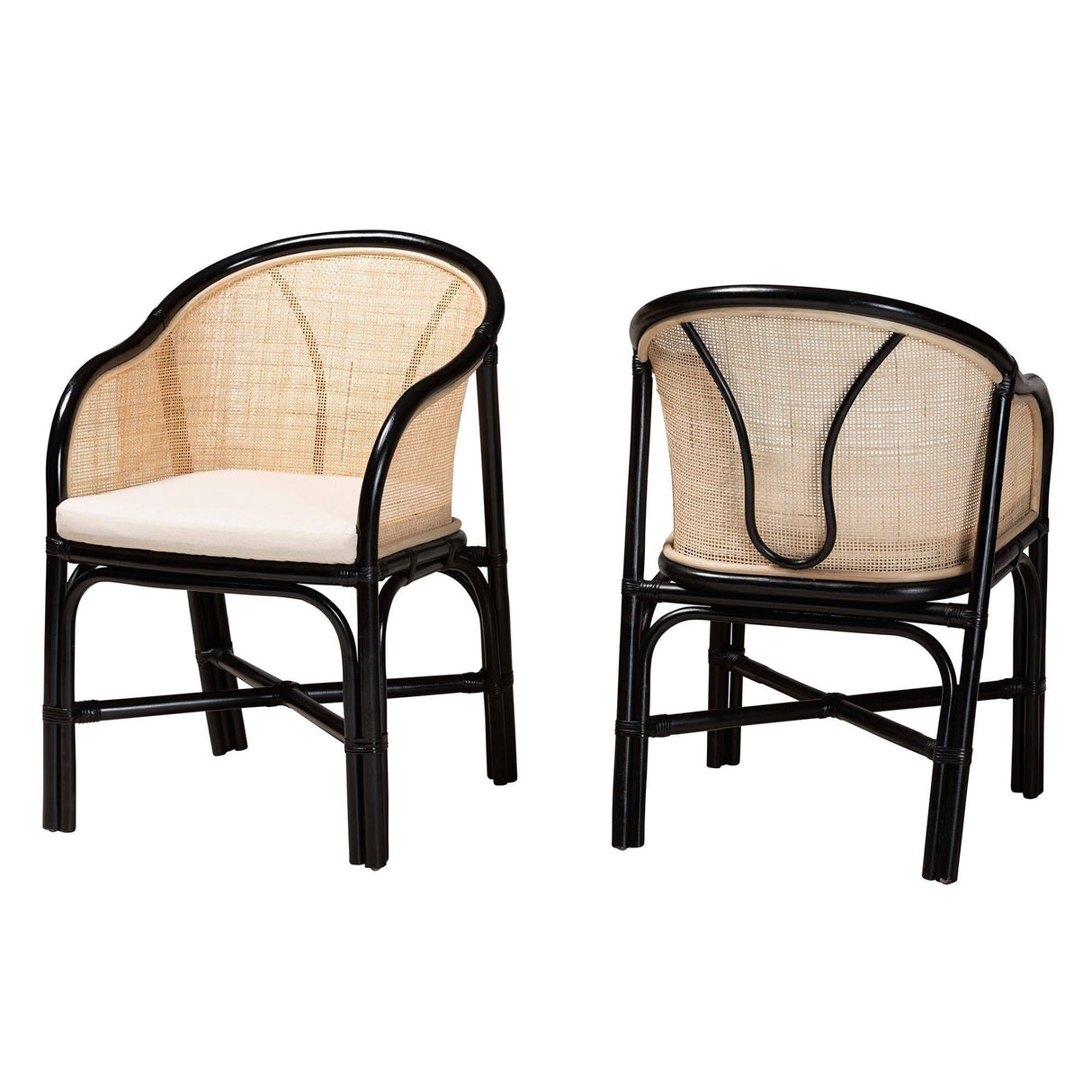 Waikiki Set-of-2 Wicker Fair Rattan Dining Chairs