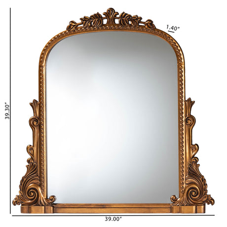 Whitby Baroque Antique Goldleaf Accent Mirror by Wicker Fair