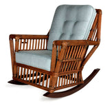 Williamsburg Rattan Rocker in Coffee Finish with Deep Seating Comfort