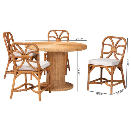 Winslow 5 Piece Rattan Dining Set by Wicker Fair