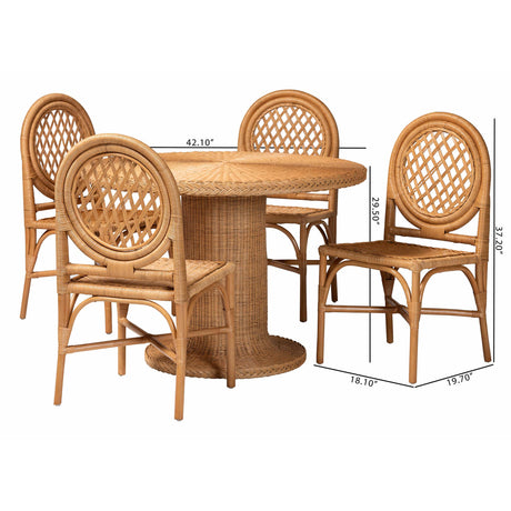 Winslow 5-Piece Rattan Dining Set by Wicker Fair