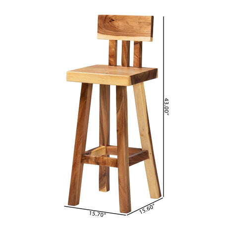 Laluli Suar Wood Bar Stool by Wicker Fair