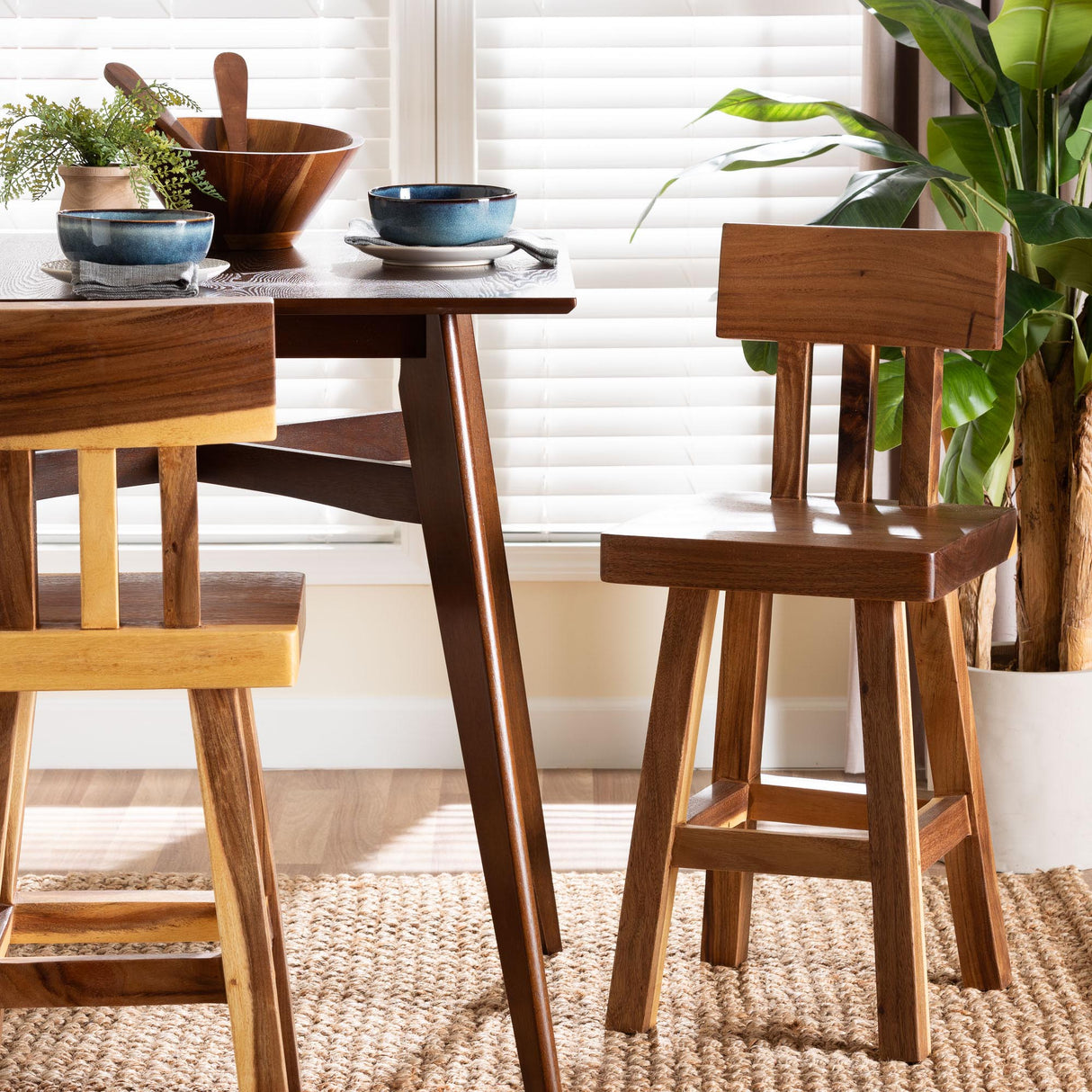 Laluli Suar Wood Counter Stool by Wicker Fair