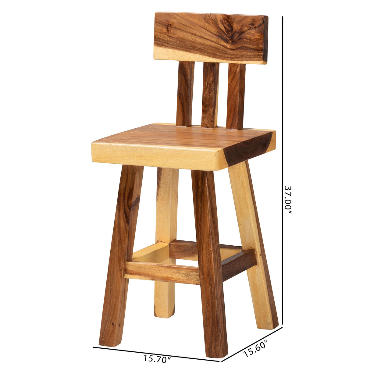 Laluli Suar Wood Counter Stool by Wicker Fair
