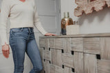Wooden Weave 4-Door Credenza Model B32015-GREY By Seawinds Trading