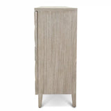 Wooden Weave 4-Door Credenza Model B32015-GREY By Seawinds Trading