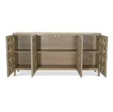 Wooden Weave 4-Door Credenza Model B32015-GREY By Seawinds Trading