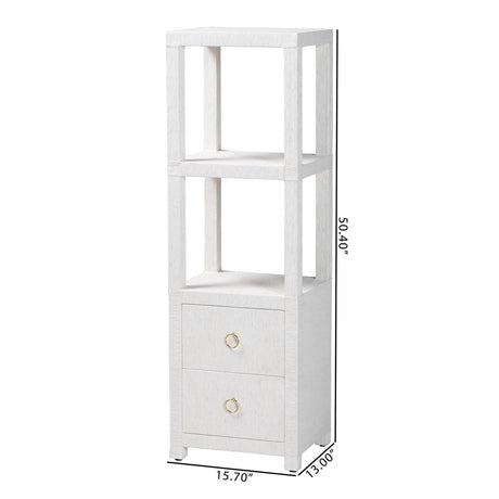 Grasscloth Tall Storage Cabinet by Wicker Fair