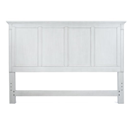 Point Breeze Queen Headboard Fresh White Finish with Soft Grey Glaze Model FL-B65040-FRESHWHITE by Finn & Louise