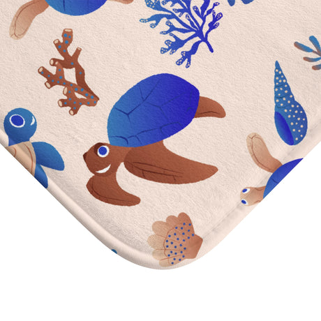 Aqua Turtle Bath Mat