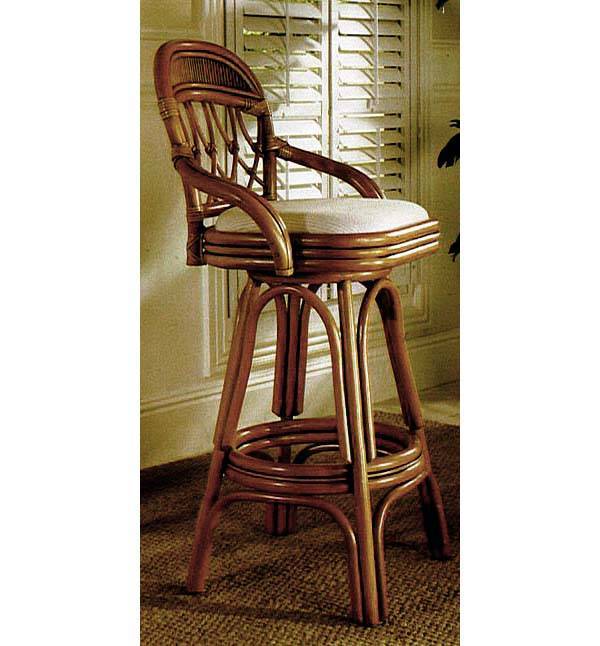 Antigua Swivel Barstool or Counterstool 3109 South Sea Rattan with Cushions Made in USA