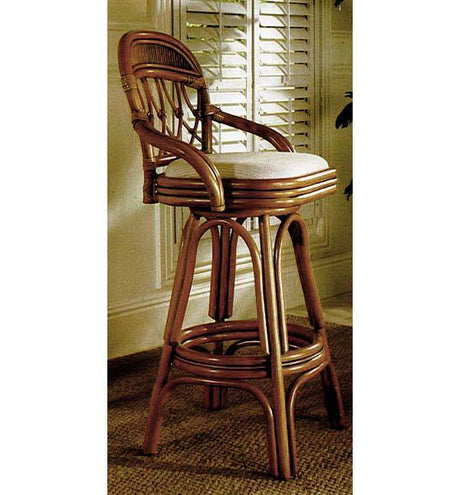 Antigua Swivel Barstool or Counterstool 3109 South Sea Rattan with Cushions Made in USA