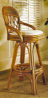 Antigua Swivel Barstool or Counterstool 3109 South Sea Rattan with Cushions Made in USA