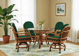 Antigua Dining Set with 4 Swivel-Tilt Caster Chairs 3123-SET by South Sea Rattan