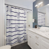 Clam Stripe Shower Curtain