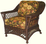 Bar Harbor Brownwash Rattan 2 Pc Set with Arm Chair and End Table Model BHAC-ET-2PC-SET-BW from Spice Island Wicker