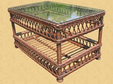 Bar Harbor Brownwash Rattan Coffee Table Model BHCT-BW from Spice Island Wicker