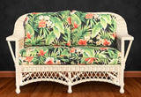 Bar Harbor White Rattan Loveseat Model BHLS from Spice Island Wicker