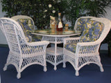 Bar Harbor White Rattan Dining Arm Chair Model BHSC-W from Spice Island Wicker