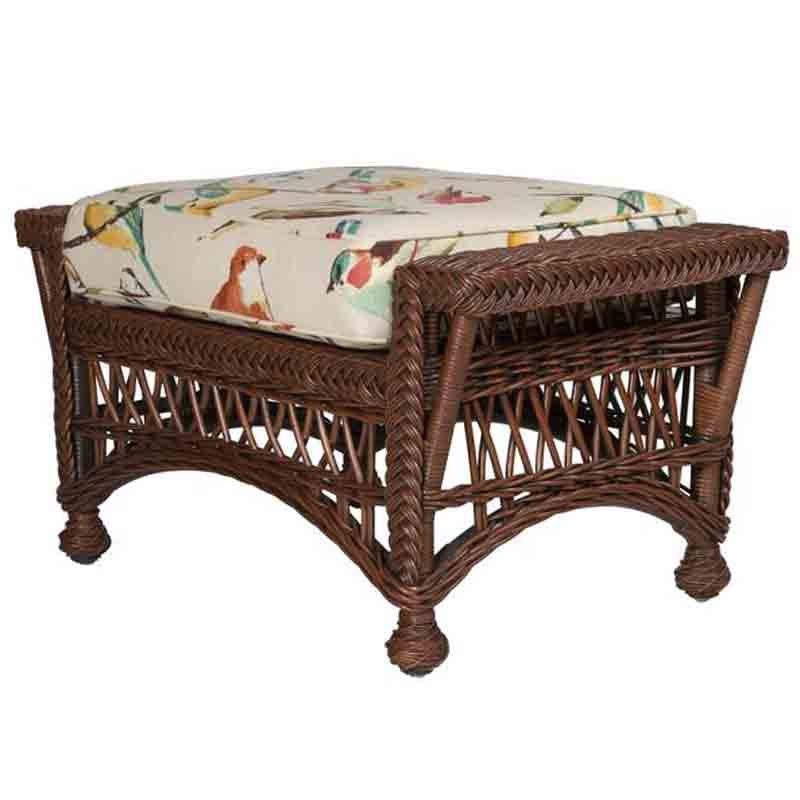 Bass Harbor Rattan Coffee Front Ottoman B-10 by Designer Wicker Tribor