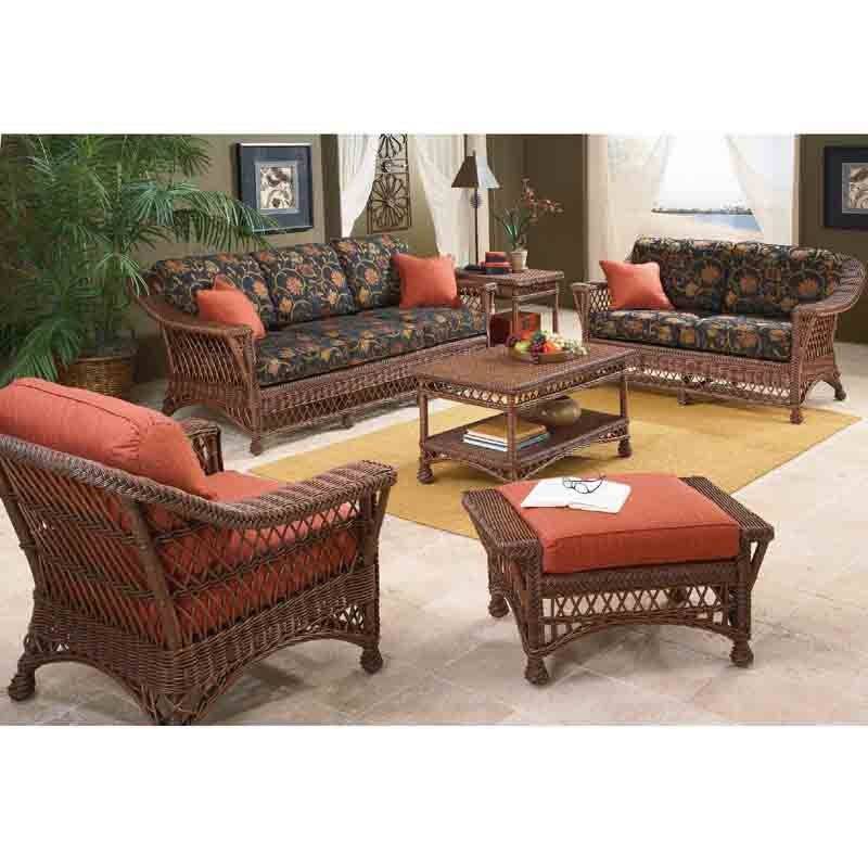 Bar Harbor 6 Pc Rattan Sunroom Set by Designer Wicker Tribor
