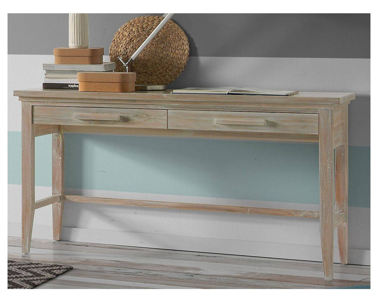 Beachside Solid Teak 2-Drw Console Table Model PRH-1001-TEAK-2Dr-Console by Hospitality Rattan