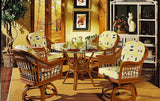 Bermuda 5 Pc Dining Set in Pecan Finish With 4 Caster Chairs by South Sea Rattan