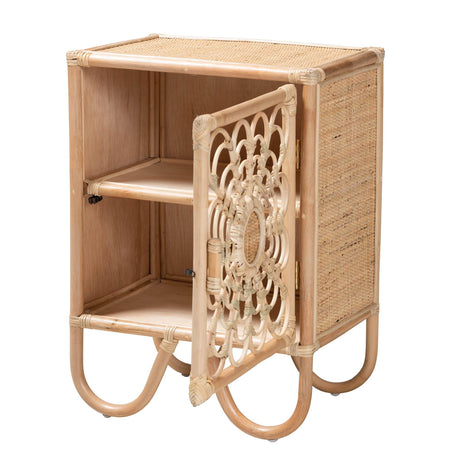 Bernini Wicker Fair Rattan Nightstand or End Table