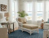 Boston Harbor White Rattan Chaise Lounge by Wicker Fair