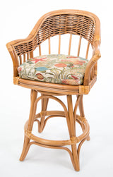 Bridgeport Rattan Swivel Barstool or Counterstool in Antique Honey