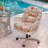 Bridgeport Rattan 6 Pc Swivel-Tilt Caster Dining Set in Rustic Driftwood