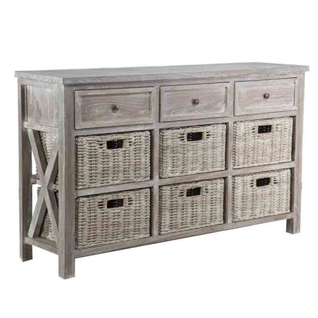 Sand Creek Vintage Smoke Dining Set and Buffet Cabinet 2 Pc Set