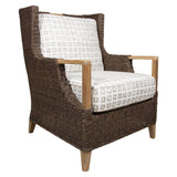 Bahama Outdoor or Indoor Wicker and Teakwood Lounge Chair C9835 by Beachcraft Furniture