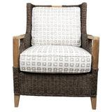 Bahama Outdoor or Indoor Wicker and Teakwood Lounge Chair C9835 by Beachcraft Furniture