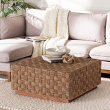 Cameroon Wicker Fair Handwoven Seagrass Square Coffee Table