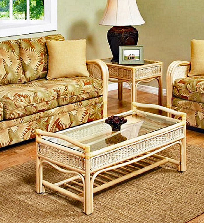 Captiva Rattan and Wicker 5 Pc Set in Natural Finish by Stanley Chair Model 202-SET-NAT