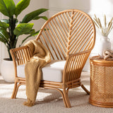 Ceylon Wicker Fair Rattan Lounge Chair with Cushions
